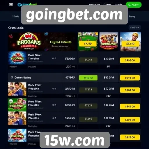 Comparativo de jogos disponíveis no goingbet.com
